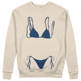 Navy Blue Bikini Sweatshirt - Bej - ön görünüm