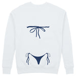 Navy Blue Bikini Sweatshirt - Beyaz - arka görünüm