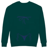 Navy Blue Bikini Sweatshirt - Koyu Yeşil - arka görünüm
