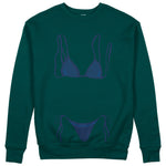 Navy Blue Bikini Sweatshirt - Koyu Yeşil - ön görünüm