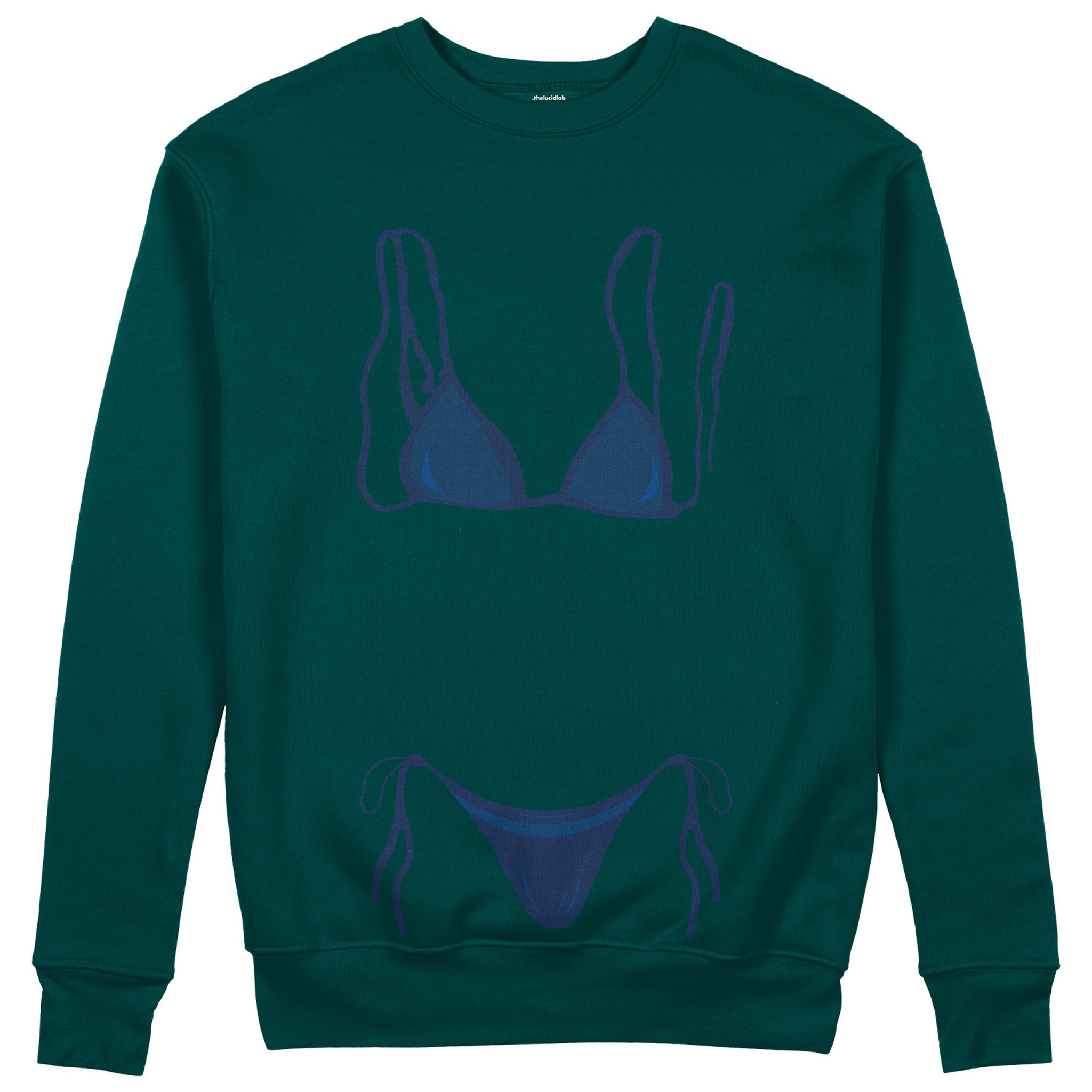 Navy Blue Bikini Sweatshirt - Koyu Yeşil - ön görünüm