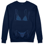 Navy Blue Bikini Sweatshirt - Lacivert - ön görünüm