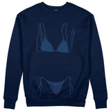 Navy Blue Bikini Sweatshirt - Lacivert - ön görünüm