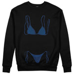 Navy Blue Bikini Sweatshirt - Siyah - ön görünüm