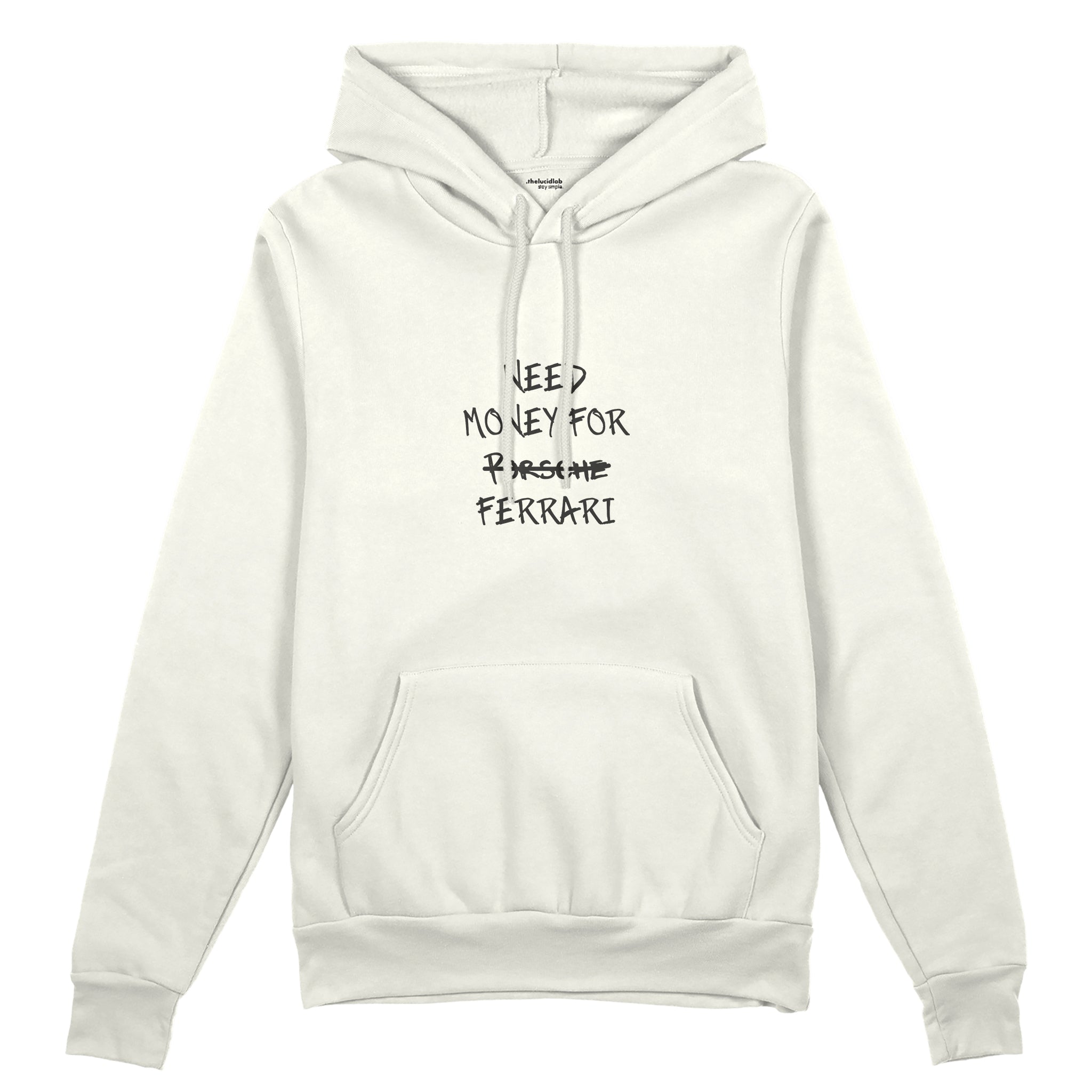 Need Money For Ferrari Oversize Hoodie - Beyaz - ön görünüm