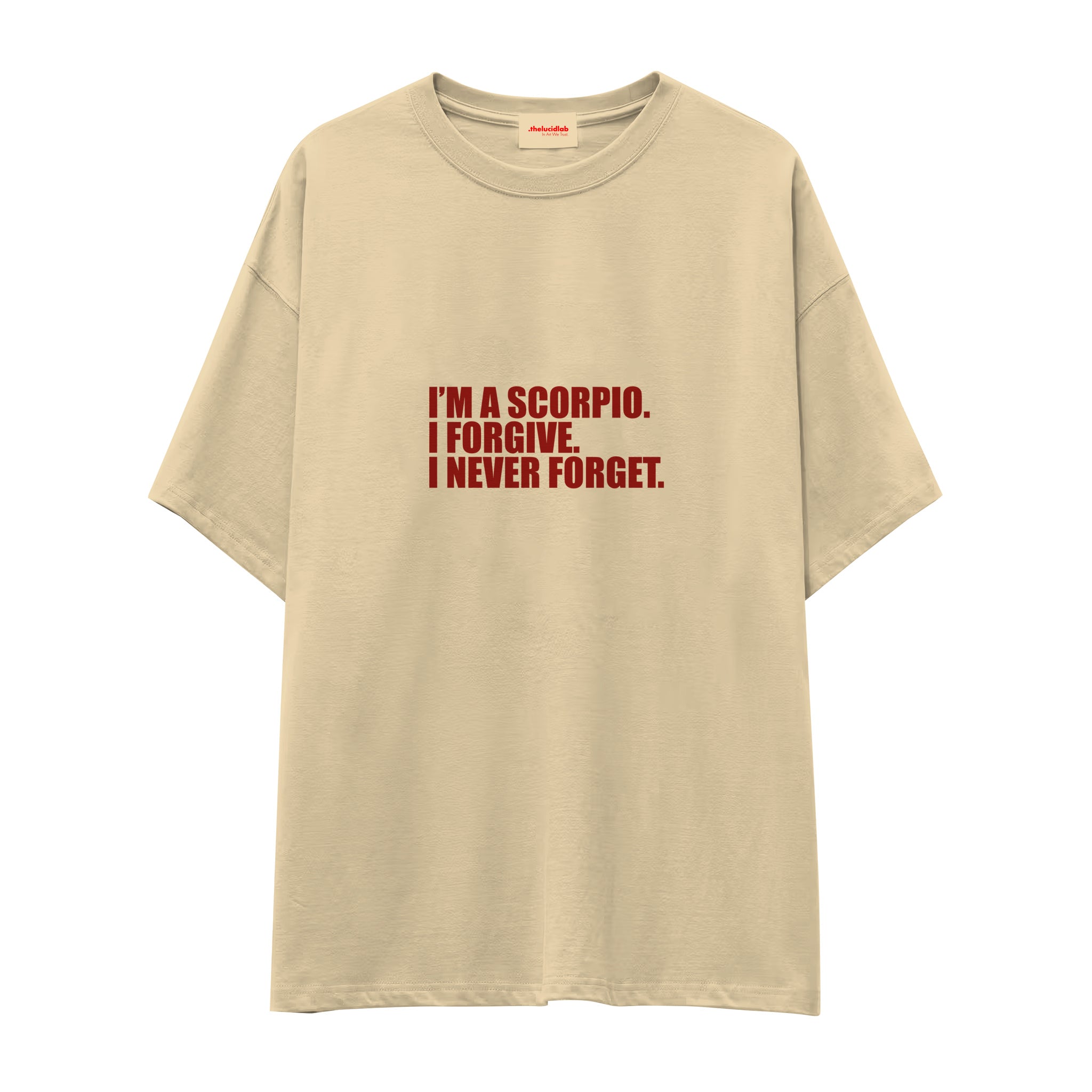 I’m a Scorpio Oversize Tişört — Krem — Ön baskı