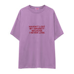 I Never Lose Oversize Tişört — Lila — Ön baskı