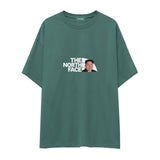 North Face Oversize Tişört — Yeşil — Ön baskı