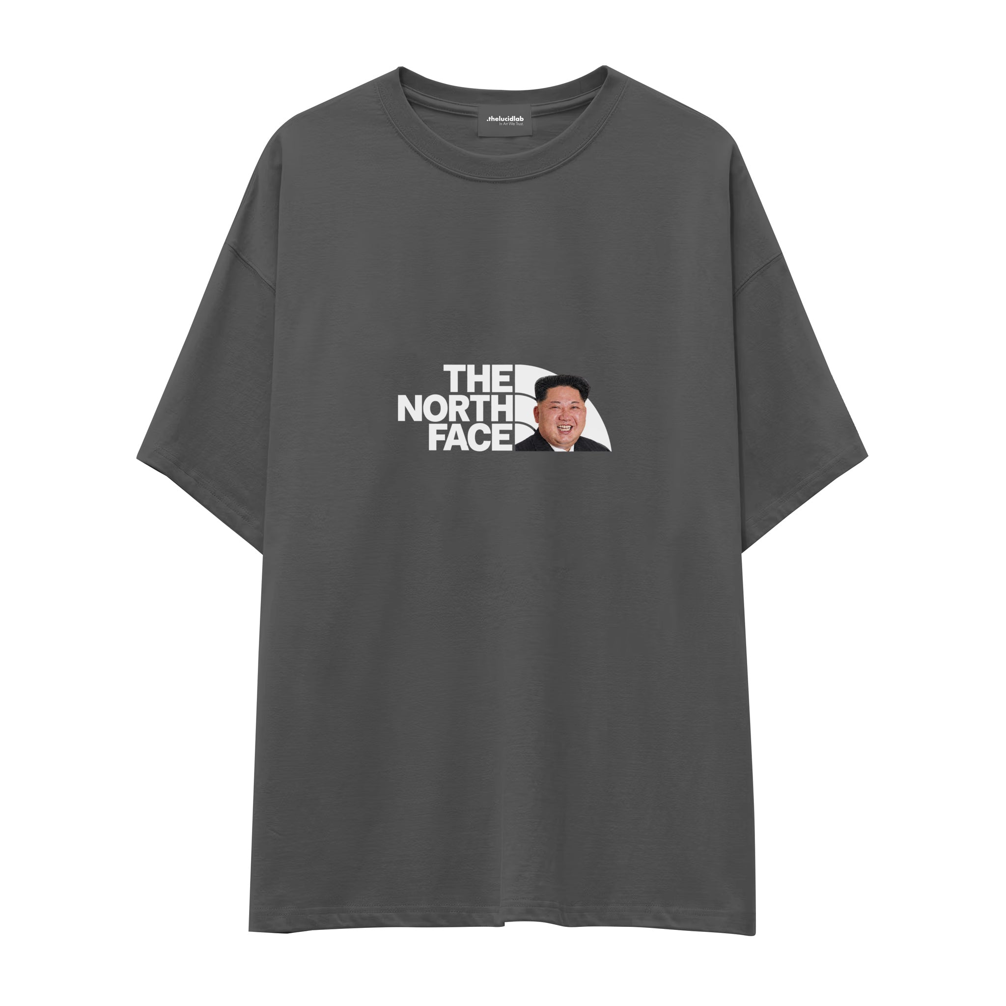 North Face Oversize Tişört — Antrasit — Ön baskı