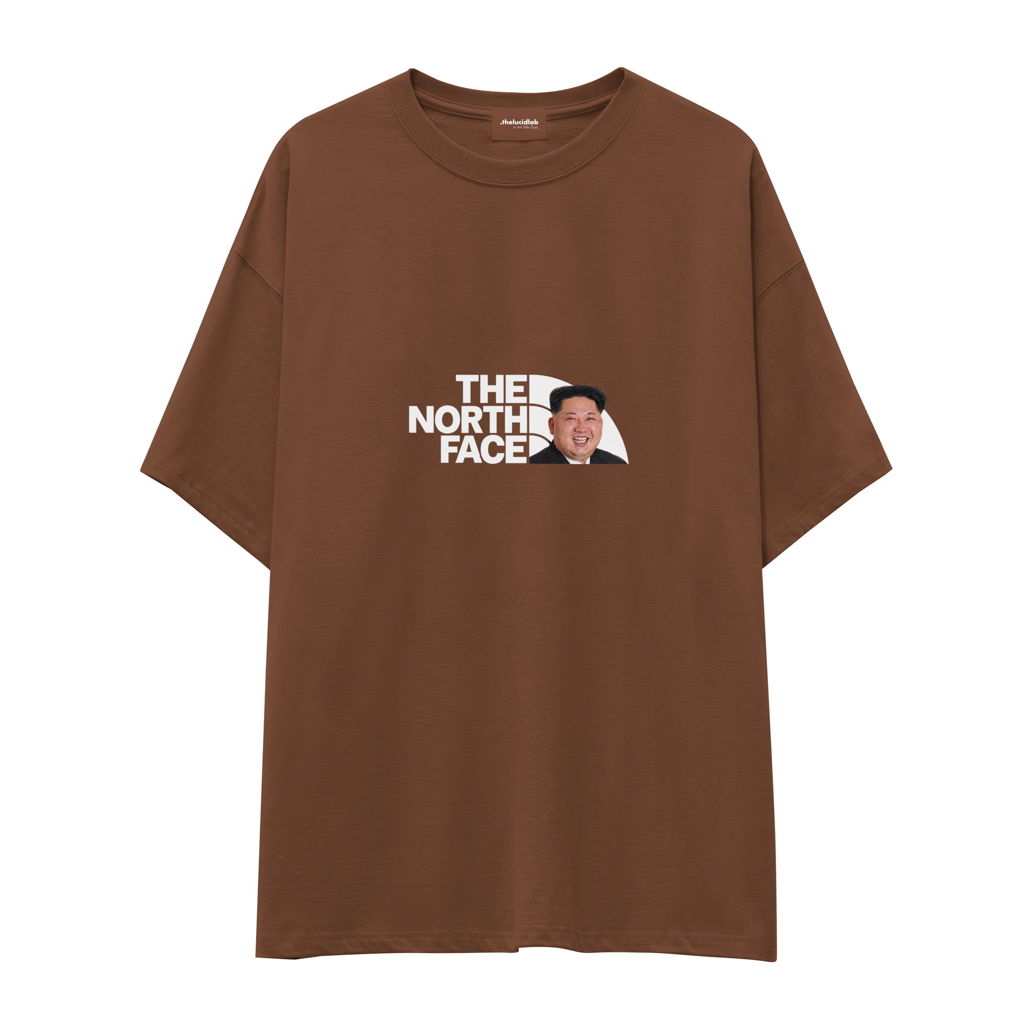 North Face Oversize Tişört — Kahverengi — Ön baskı