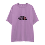 North Face Oversize Tişört — Lila — Ön baskı