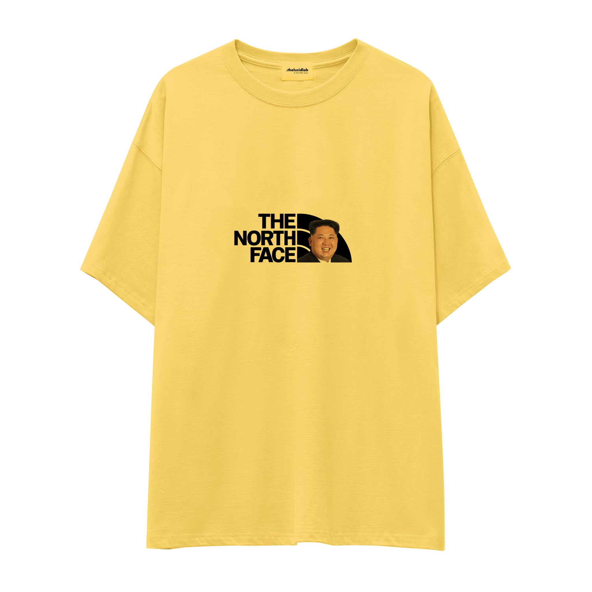 North Face Oversize Tişört — Sarı — Ön baskı