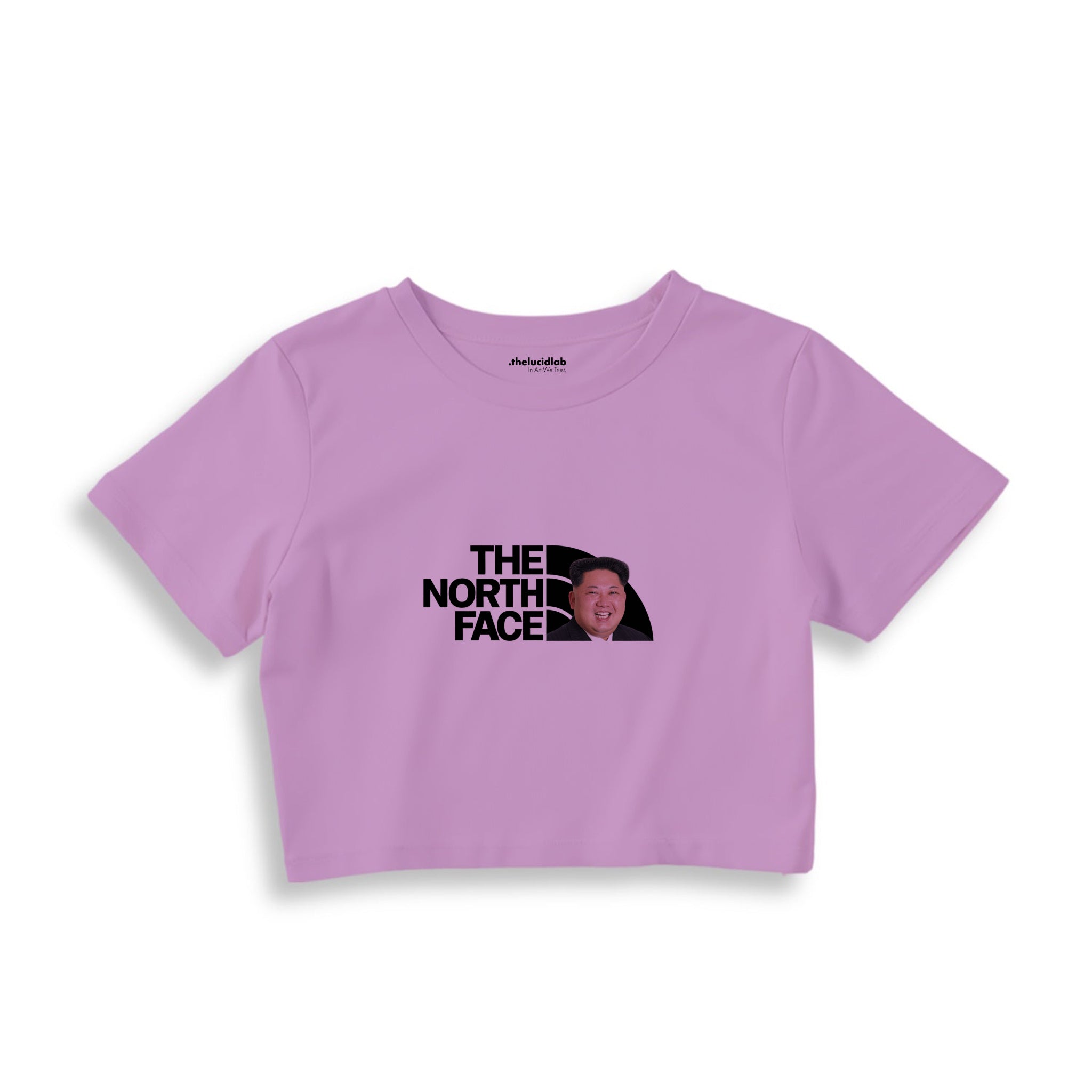 North Face Crop Tişört — Lila — Ön baskı