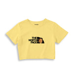 North Face Crop Tişört — Sarı — Ön baskı
