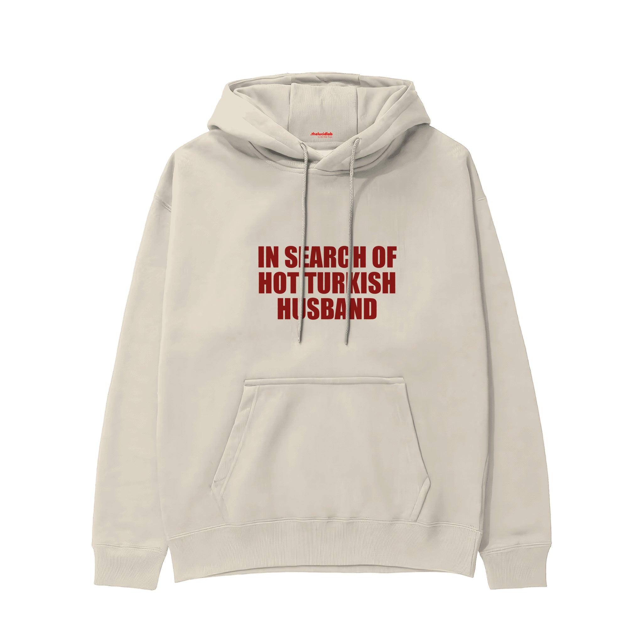 Hot Turkish Husband Hoodie — Krem — Ön baskı