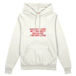 I Never Lose Oversize Hoodie — Beyaz — Ön baskı