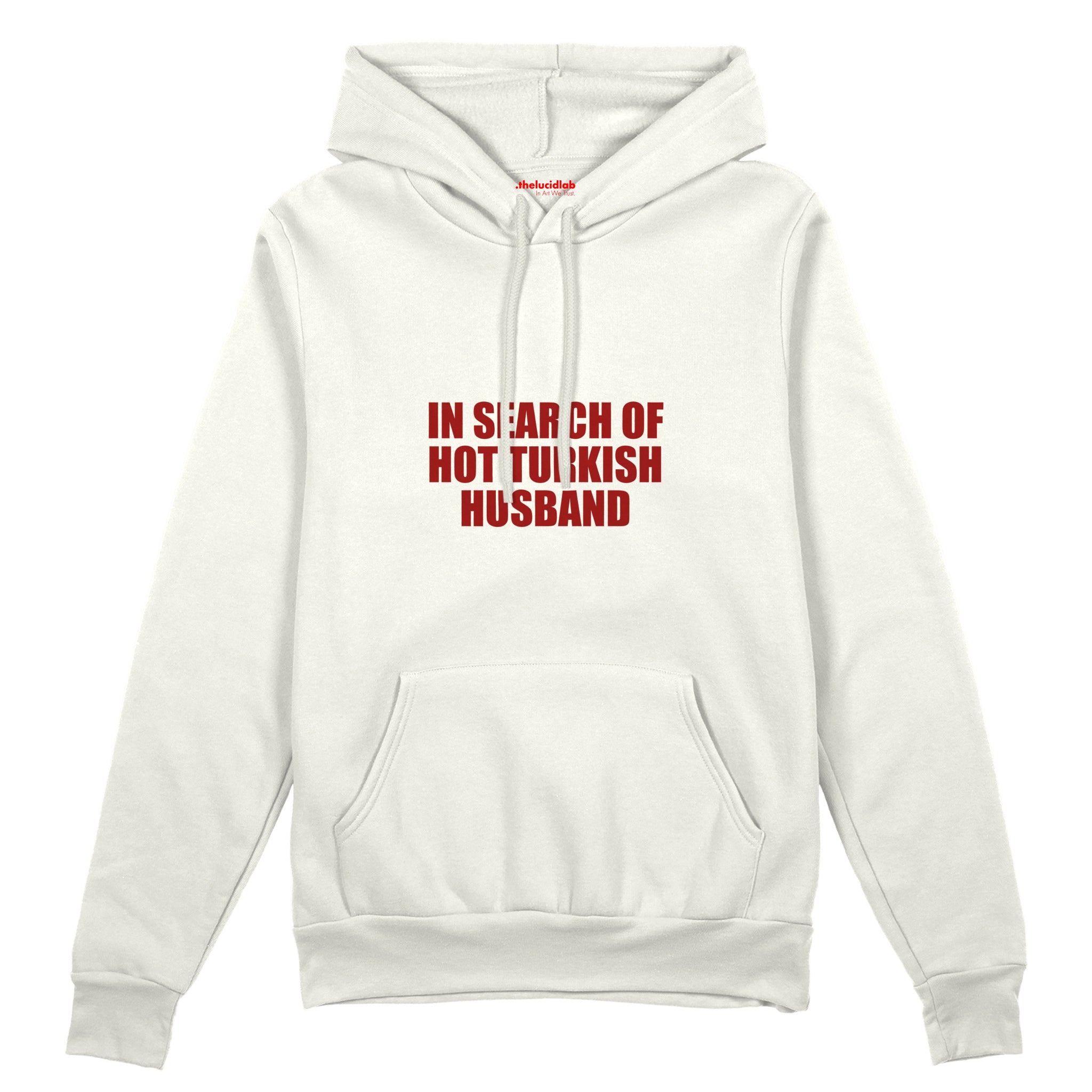 Hot Turkish Husband Oversize Hoodie — Beyaz — Ön baskı