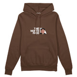 North Face Oversize Hoodie — Kahverengi — Ön baskı