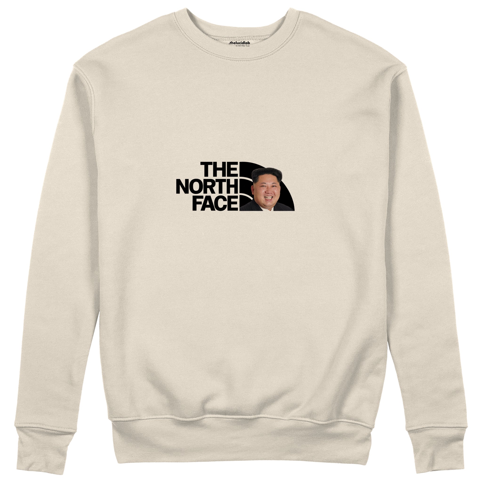 North Face Sweatshirt — Bej — Ön baskı