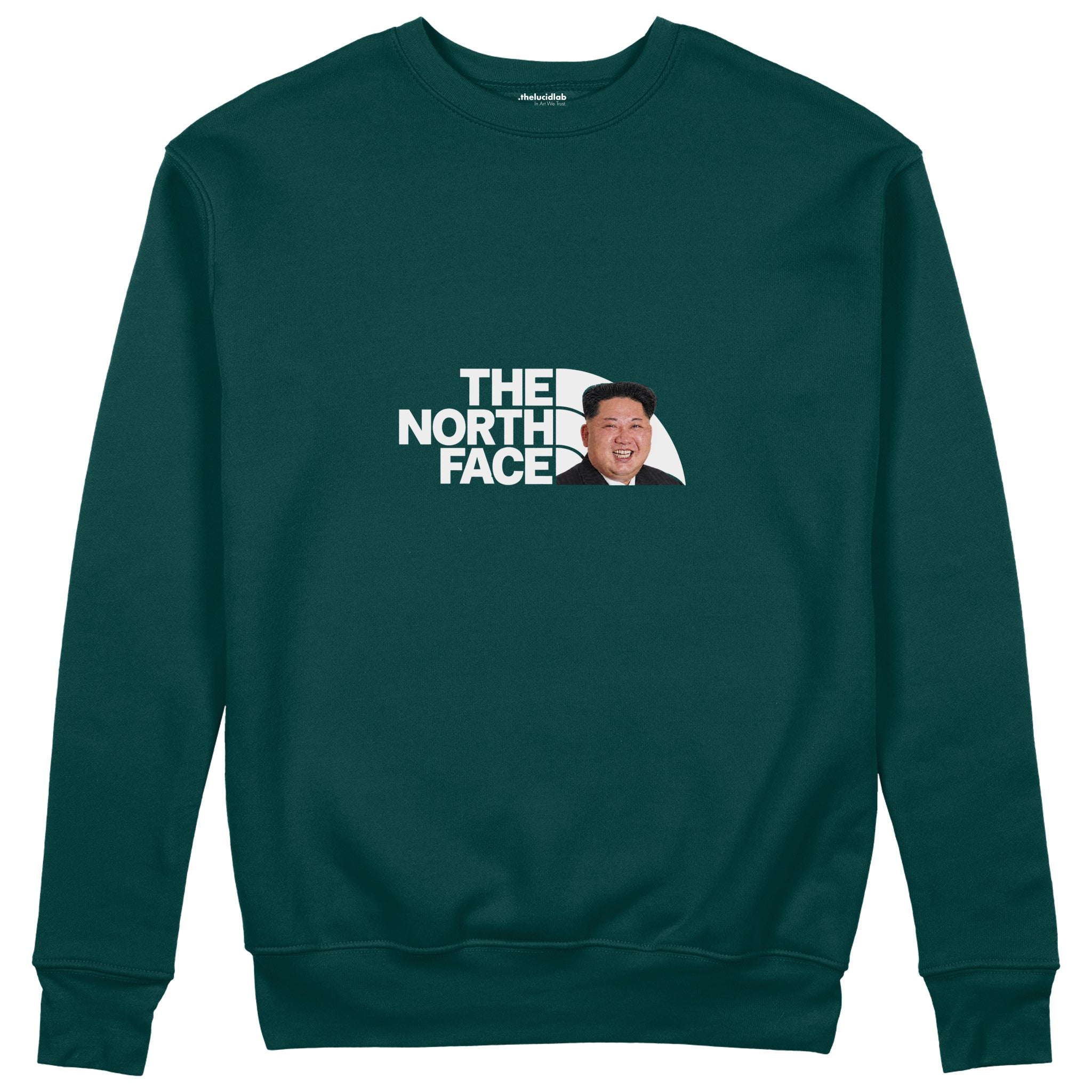 North Face Sweatshirt — Koyu Yeşil — Ön baskı