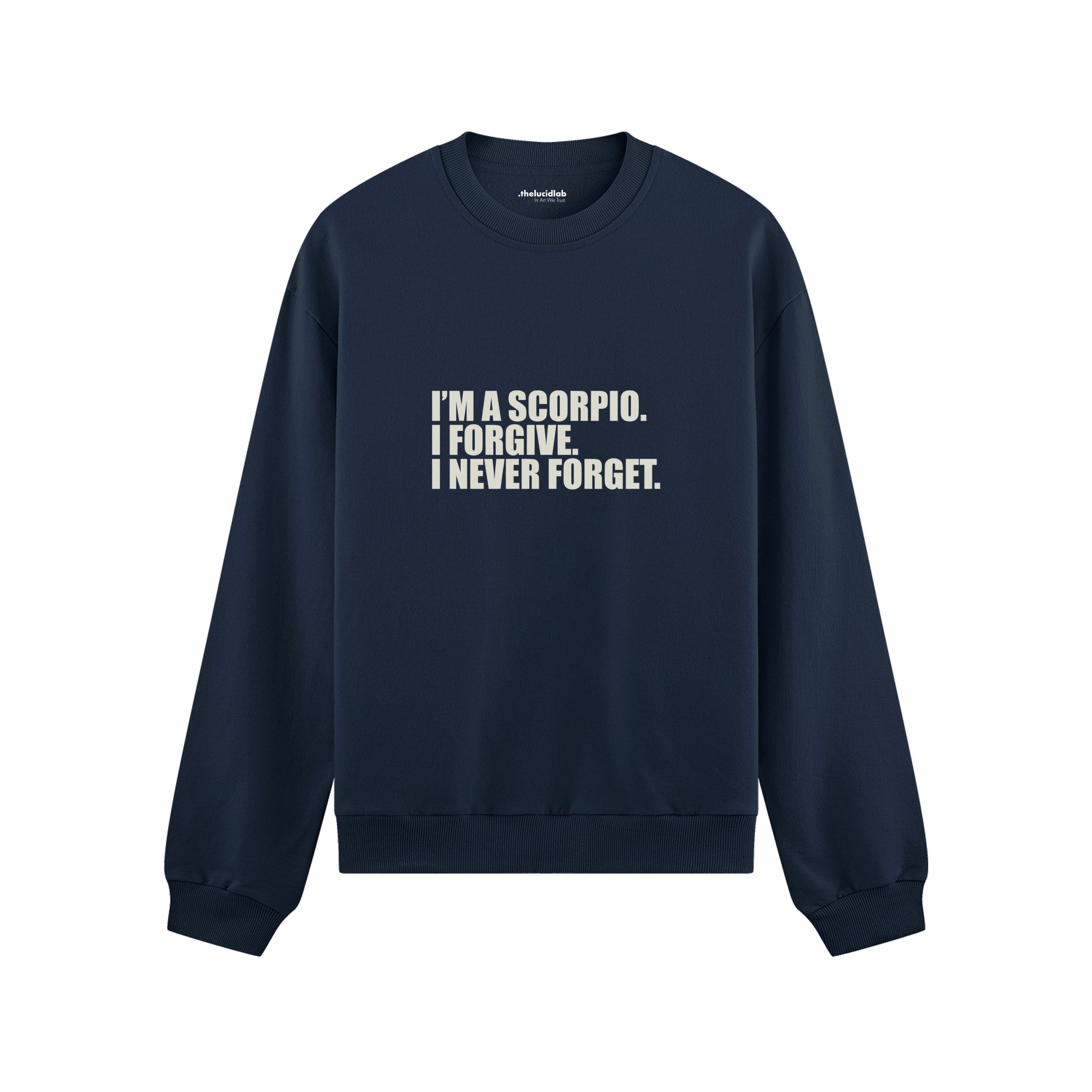 I’m a Scorpio Oversize Sweatshirt — Lacivert — Ön baskı