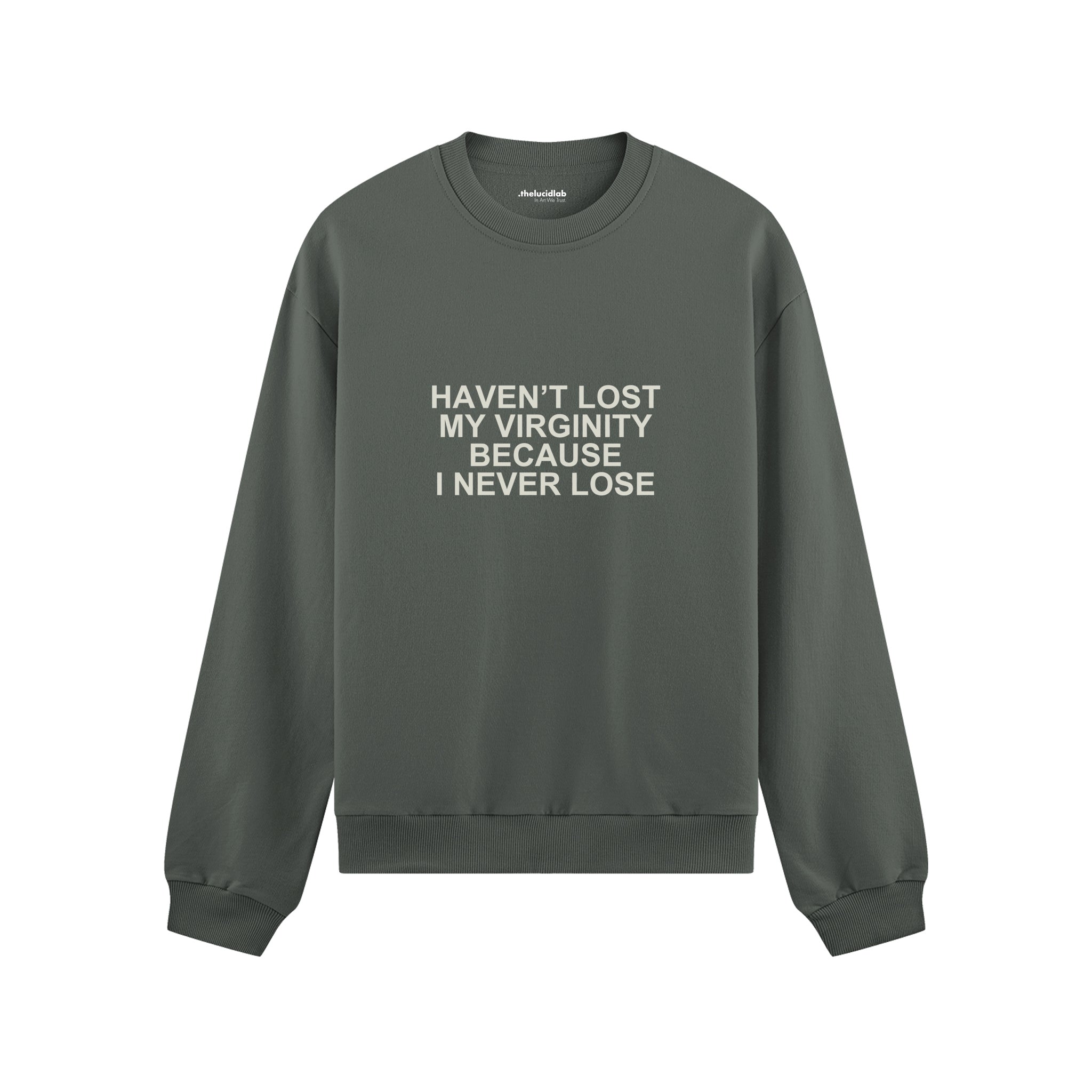 I Never Lose Oversize Sweatshirt — Antrasit — Ön baskı