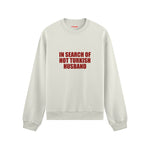 Hot Turkish Husband Oversize Sweatshirt — Beyaz — Ön baskı