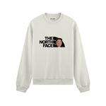 North Face Oversize Sweatshirt — Beyaz — Ön baskı