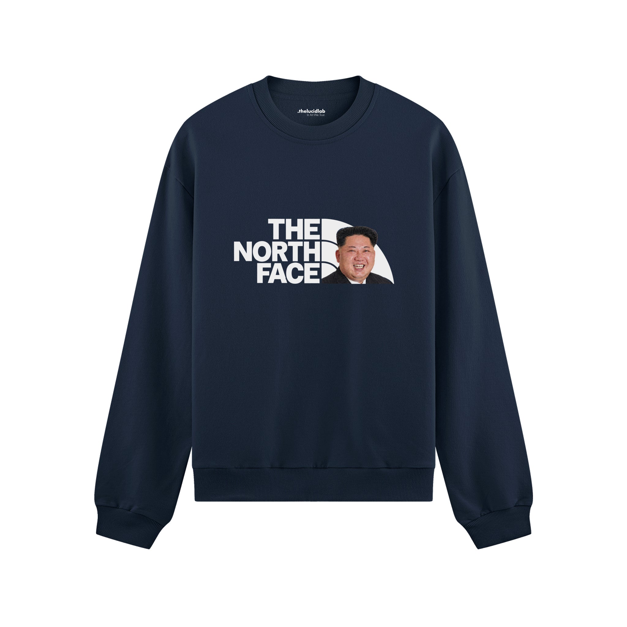 North Face Oversize Sweatshirt — Lacivert — Ön baskı