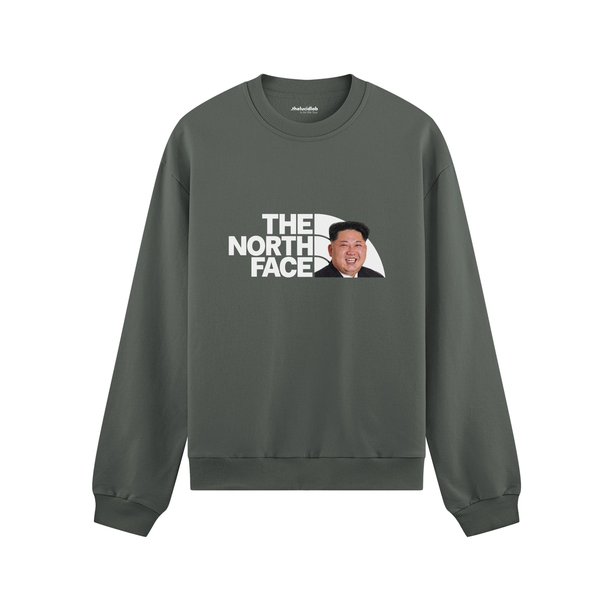 North Face Oversize Sweatshirt — Antrasit — Ön baskı
