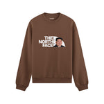 North Face Oversize Sweatshirt — Kahverengi — Ön baskı