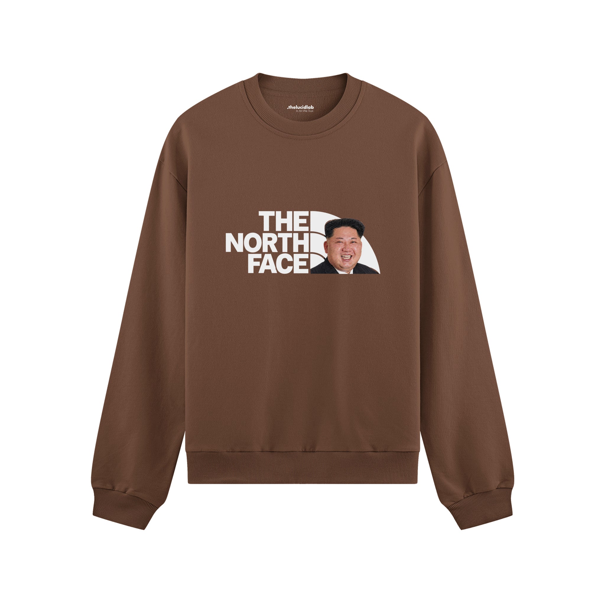 North Face Oversize Sweatshirt — Kahverengi — Ön baskı