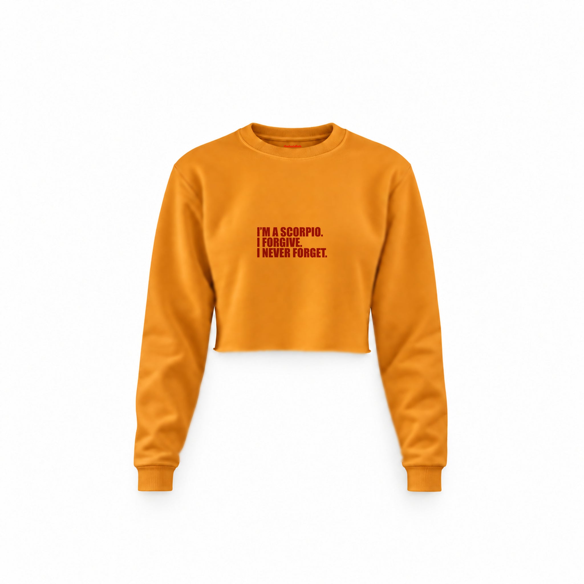 I’m a Scorpio Crop Sweatshirt — Turuncu — Ön baskı