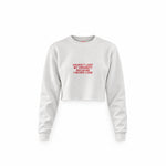 I Never Lose Crop Sweatshirt — Beyaz — Ön baskı