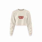 Hot Turkish Husband Crop Sweatshirt — Krem — Ön baskı