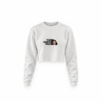 North Face Crop Sweatshirt — Beyaz — Ön baskı