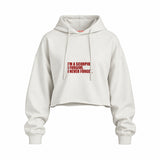 I’m a Scorpio Oversize Crop Hoodie — Beyaz — Ön baskı