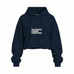 I’m a Scorpio Oversize Crop Hoodie — Lacivert — Ön baskı