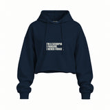I’m a Scorpio Oversize Crop Hoodie — Lacivert — Ön baskı