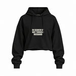 Hot Turkish Husband Oversize Crop Hoodie — Siyah — Ön baskı