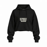 Hot Turkish Husband Oversize Crop Hoodie — Siyah — Ön baskı