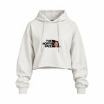 North Face Oversize Crop Hoodie — Beyaz — Ön baskı