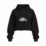 North Face Oversize Crop Hoodie — Siyah — Ön baskı