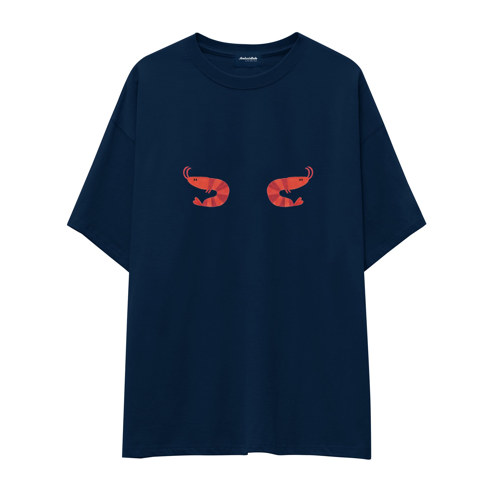Nice Shrimps Oversize Tişört - lacivert-1