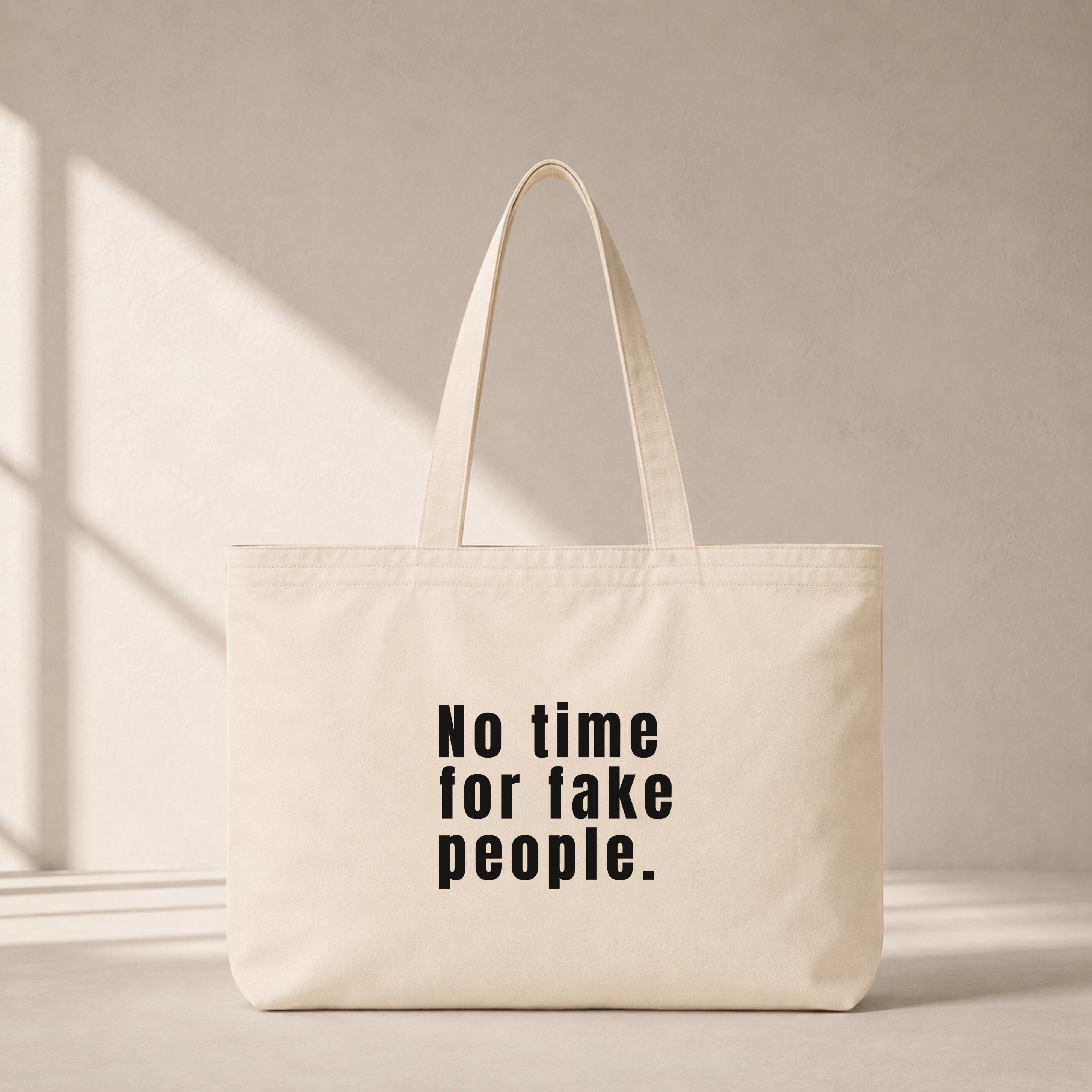 No Time For Fake People Club Tote Bag – ön görünüm