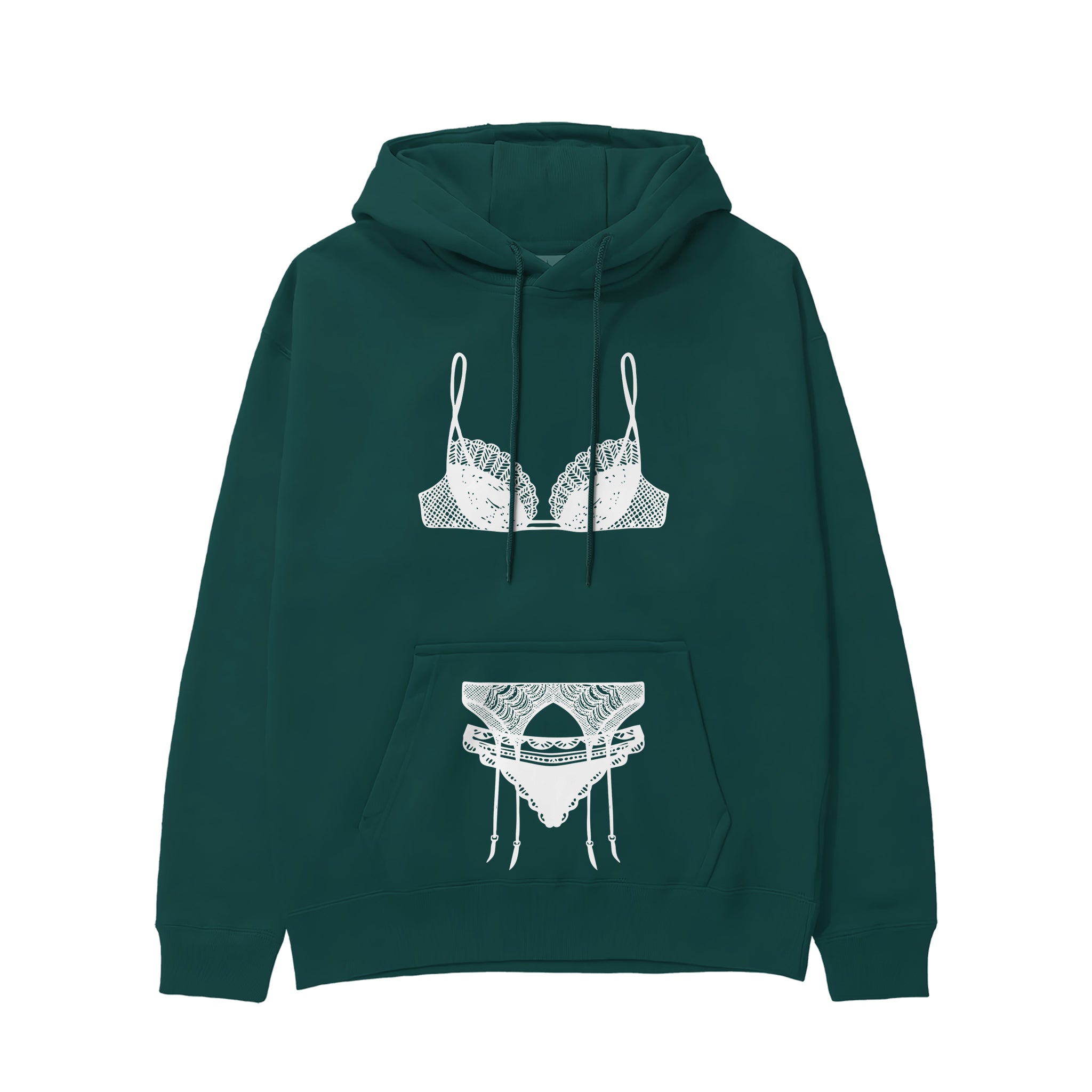 Noir Seduce Hoodie - Koyu Yeşil - ön görünüm