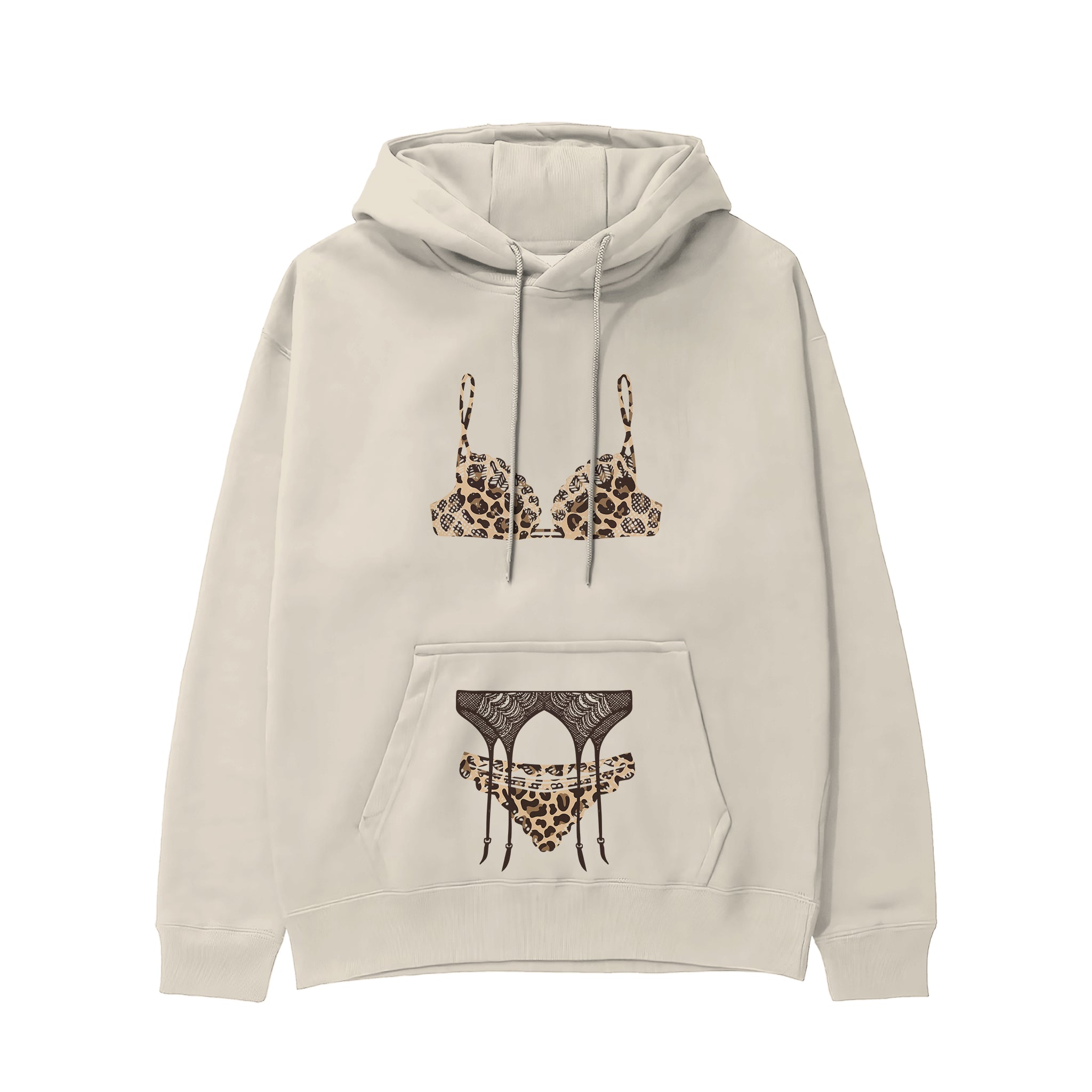 Noir Seduce – Leopard Hoodie - Krem - ön görünüm