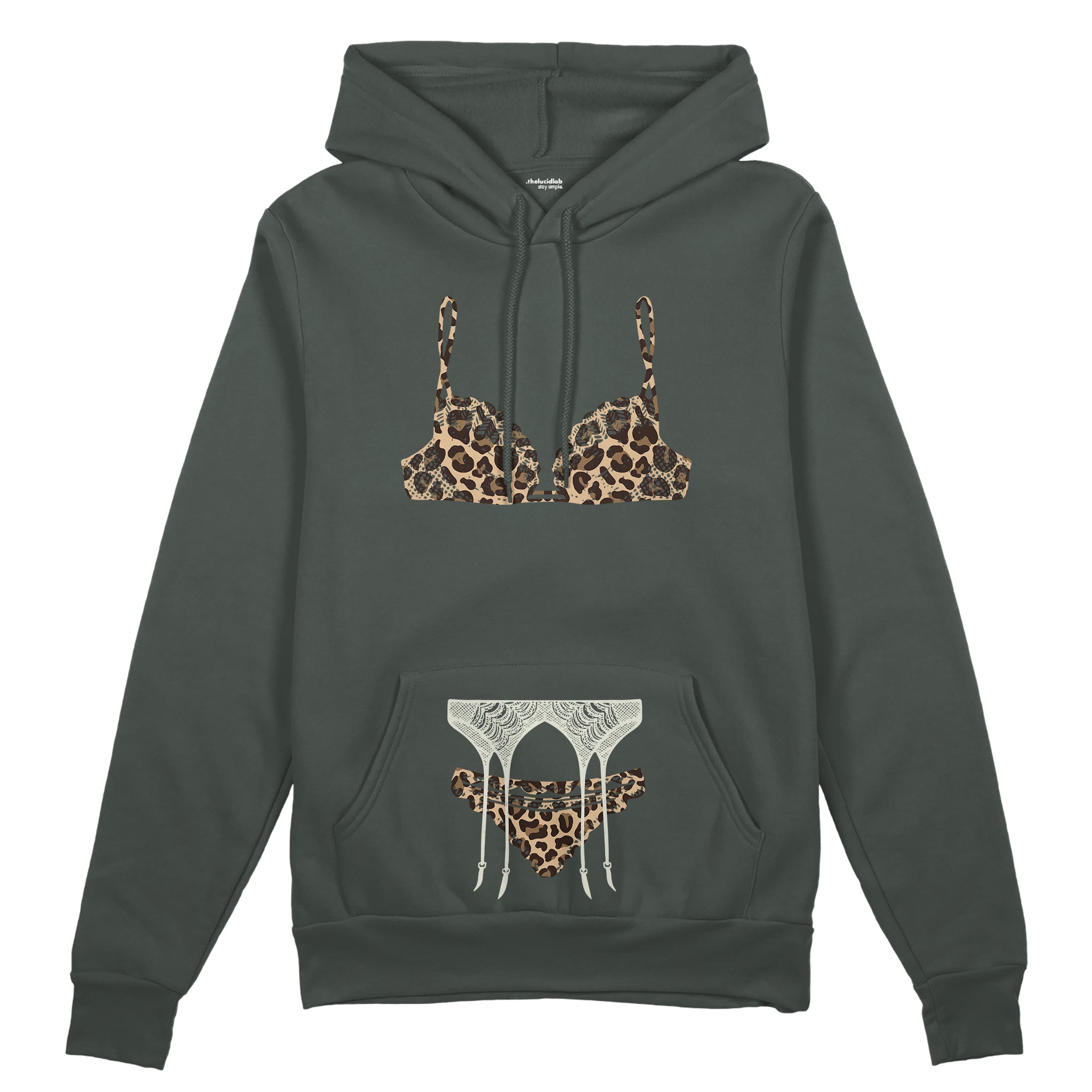 Noir Seduce – Leopard Oversize Hoodie - Antrasit - ön görünüm