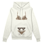 Noir Seduce – Leopard Oversize Hoodie - Beyaz - ön görünüm