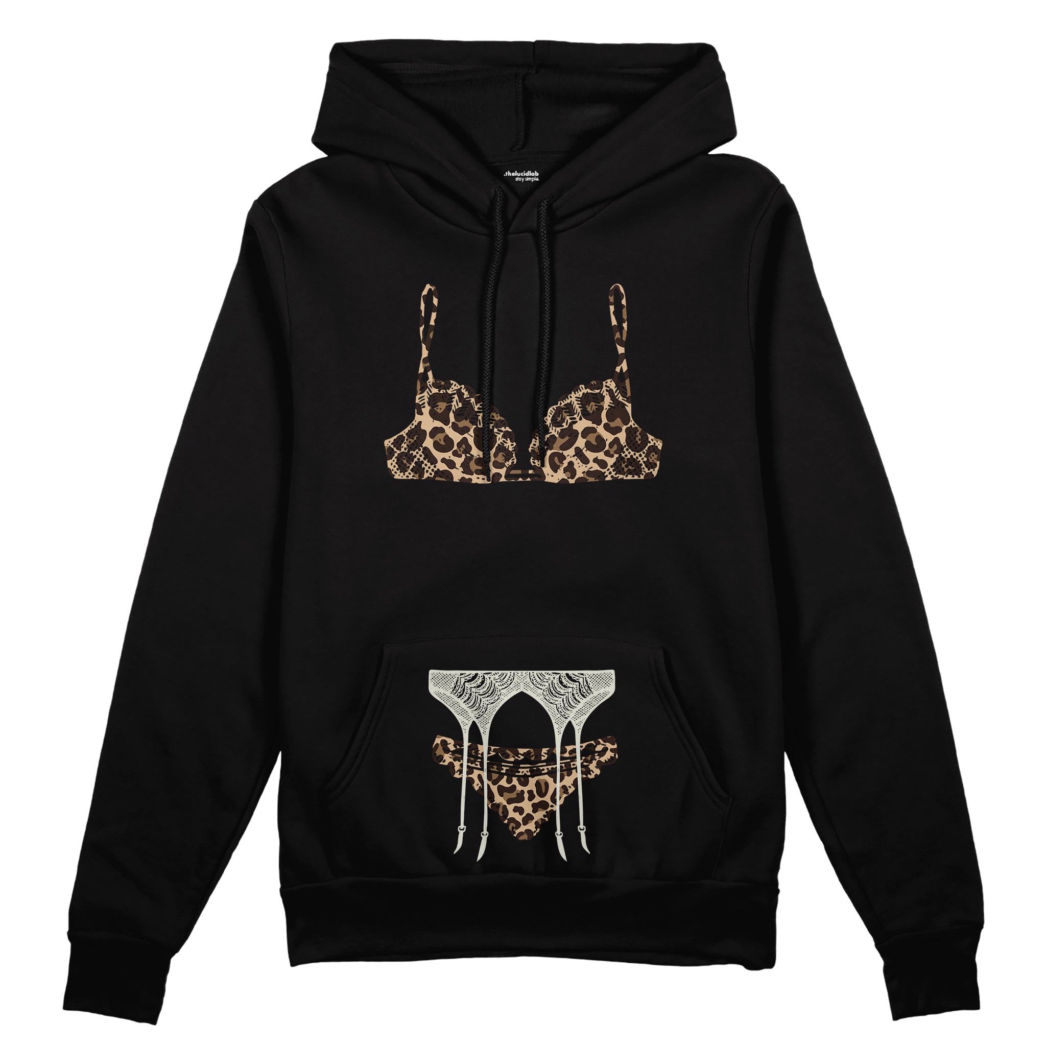Noir Seduce – Leopard Oversize Hoodie - Siyah - ön görünüm